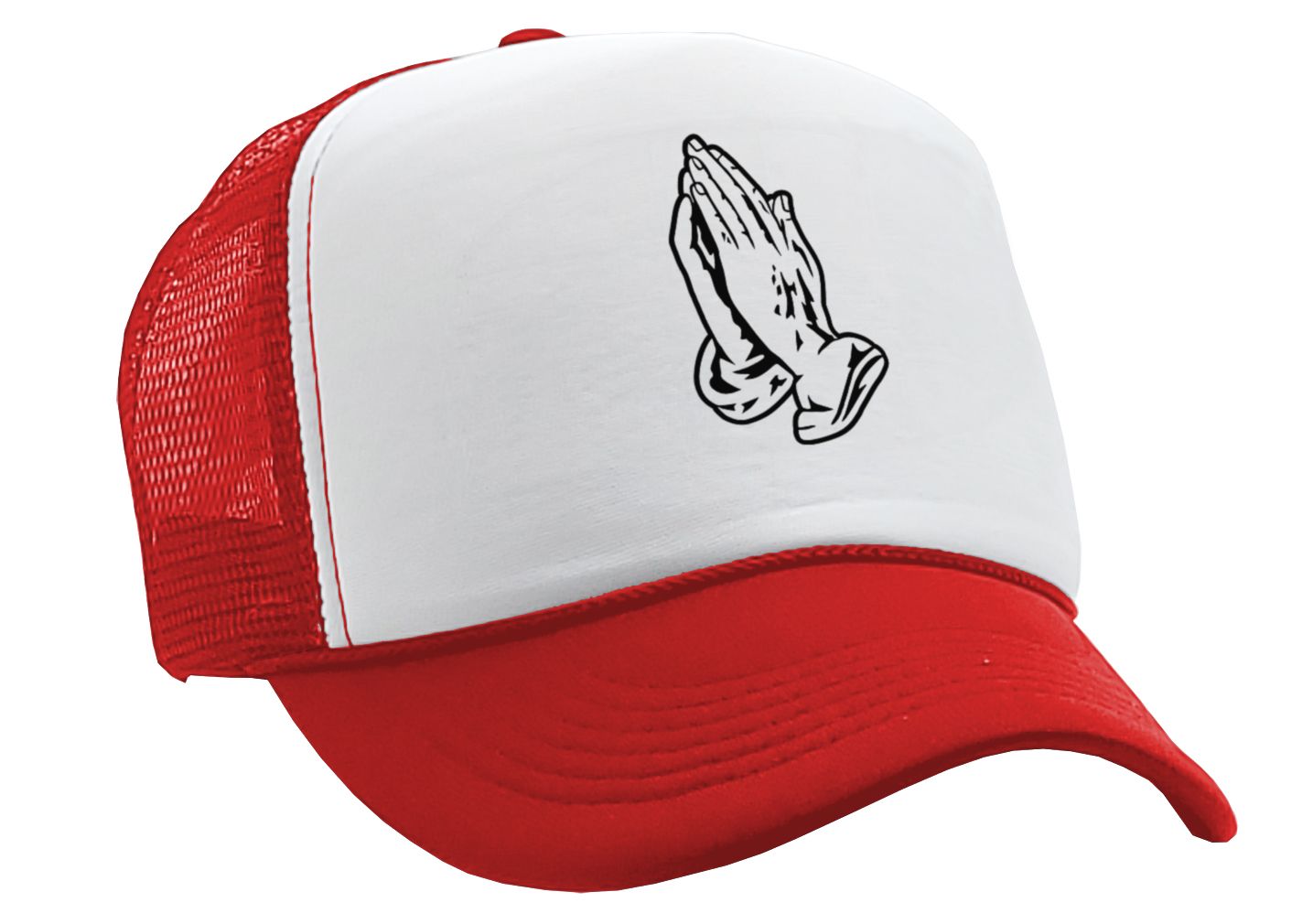 PRAYER HANDS - christian jesus christ god lord - Vintage Retro Style Trucker Cap Hat