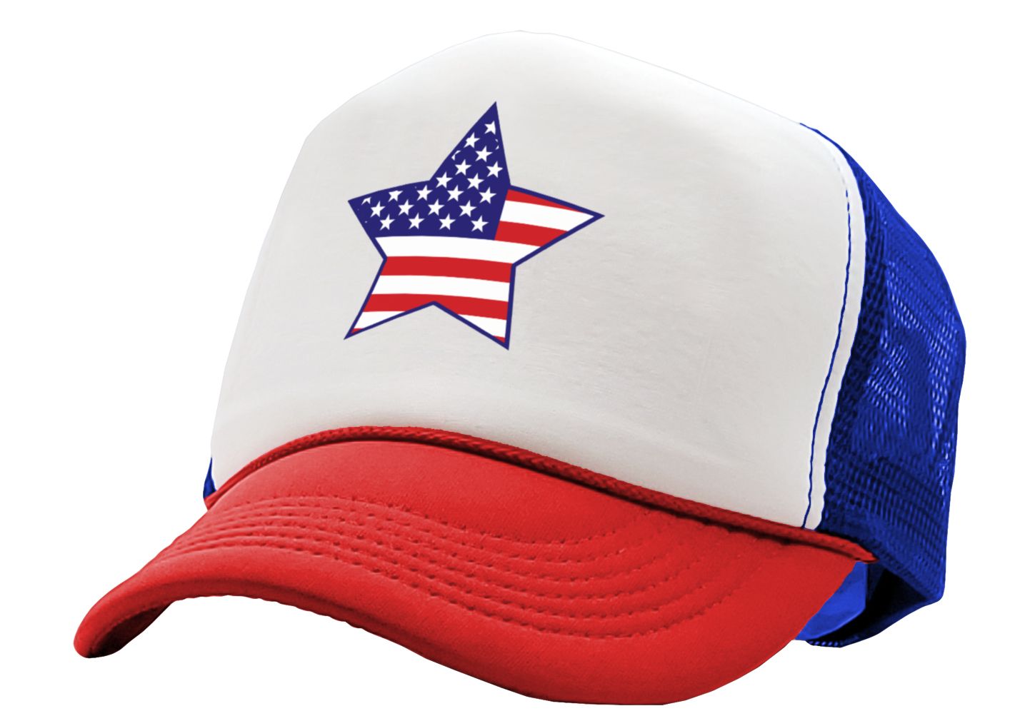 AMERICAN STAR - usa patriot america 4th - Vintage Retro Style Trucker Cap Hat - Five Panel Retro Style TRUCKER Cap