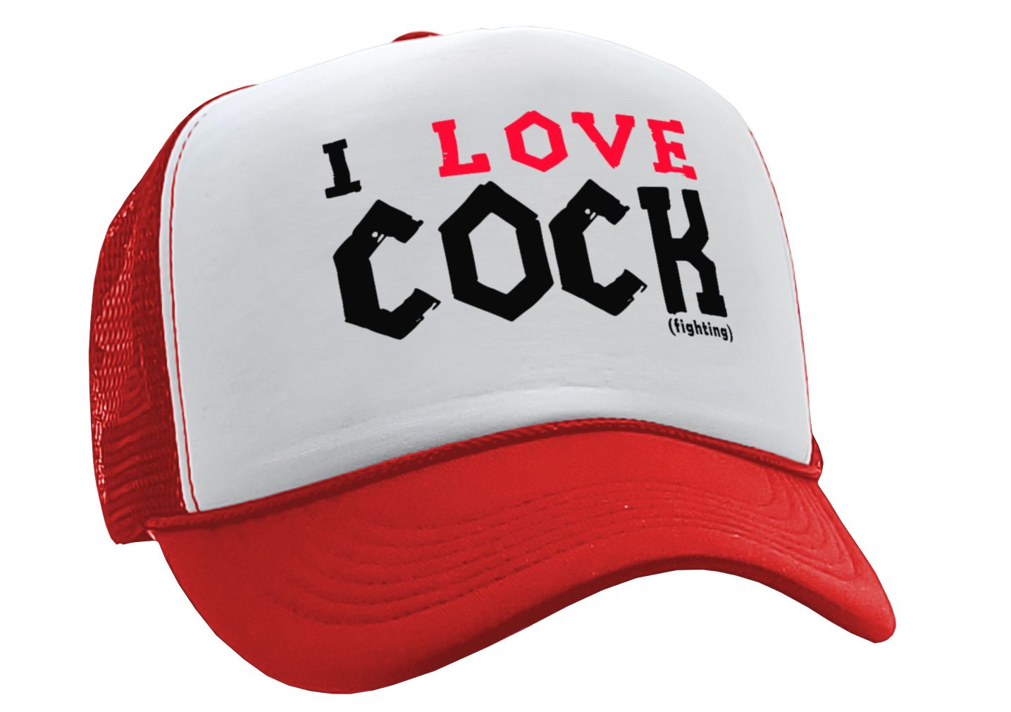 I LOVE COCK fighting - Five Panel Retro Style TRUCKER Cap