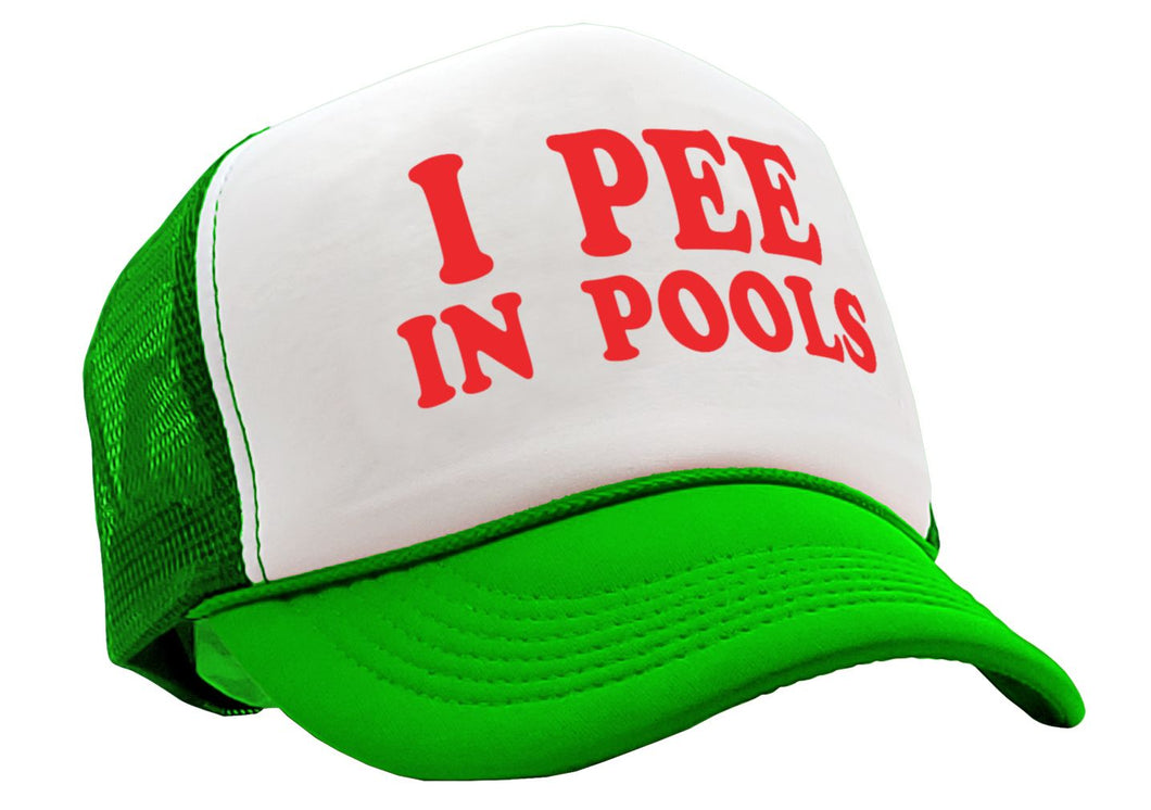 I Pee In Pools - Five Panel Retro Style TRUCKER Cap